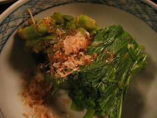 ほうれん草と三つ葉のおひたし