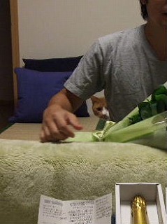 背後にカメラ目線の人が・・・