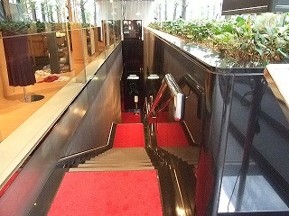 入口へ向かう長い階段