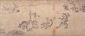 鳥獣人物戯画絵巻(甲巻)で有名な部分