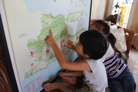 地図ポスター：インドネシア東ジャワ州