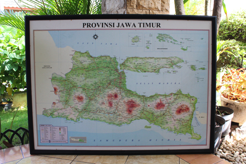 地図ポスター：インドネシア東ジャワ州