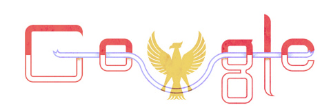 グーグル検索のロゴ GoogleDoodle インドネシア独立記念日 2013年バージョン