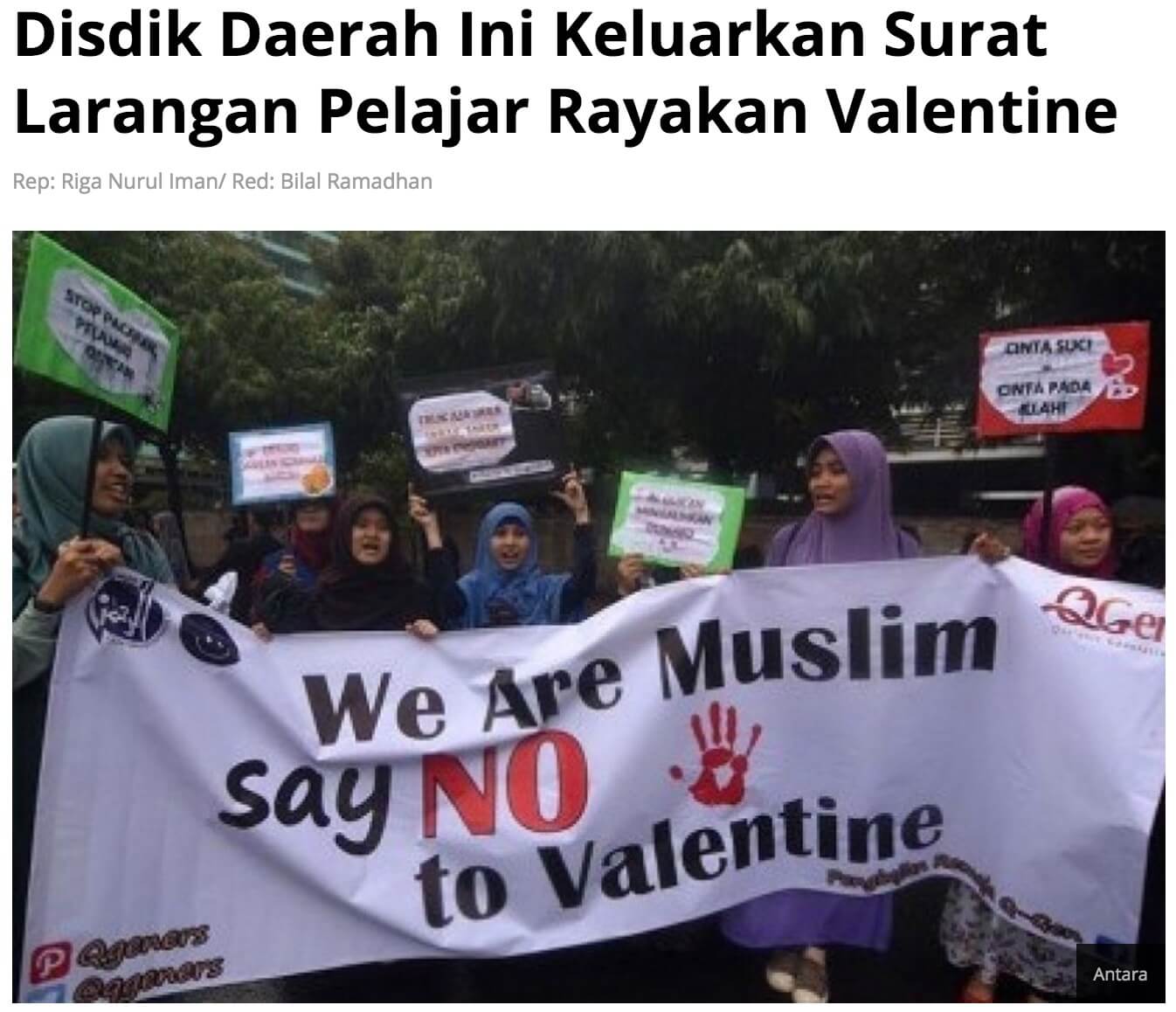 インドネシアのバレンタイン 禁止 RepublikaOnline