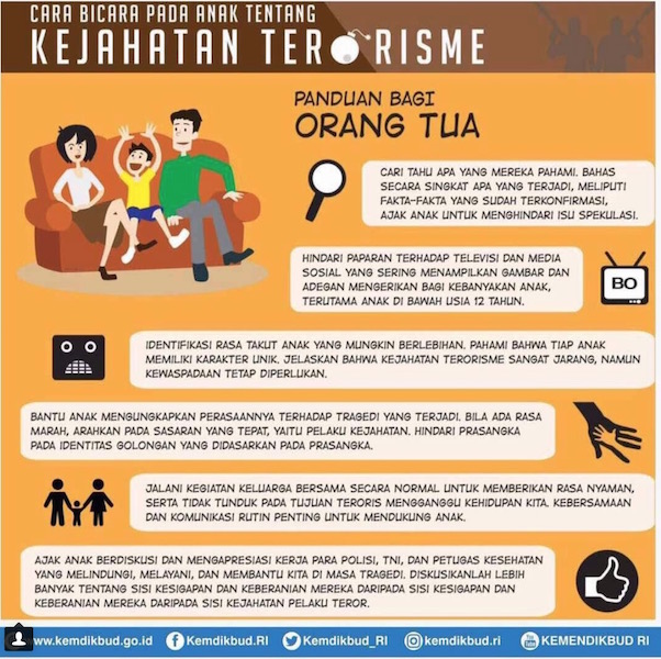 テロ対策の教育ポスター インドネシア教育文化省